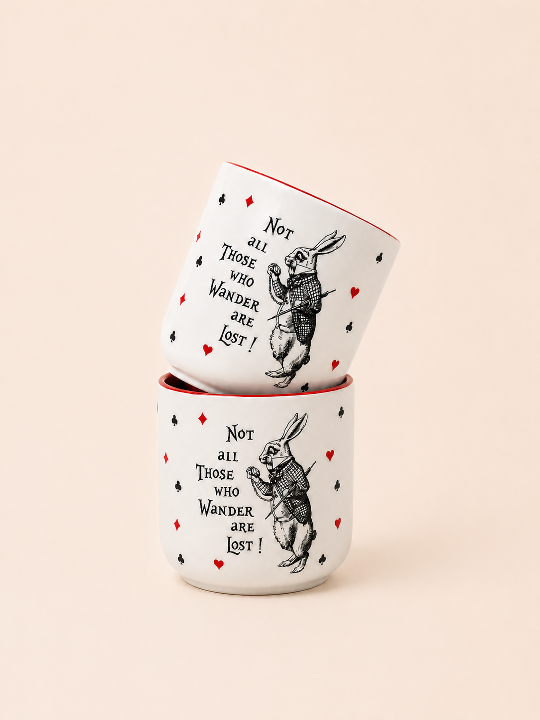 Alice in Wonderland Kulpsuz Seramik Kupa (Tavşan)