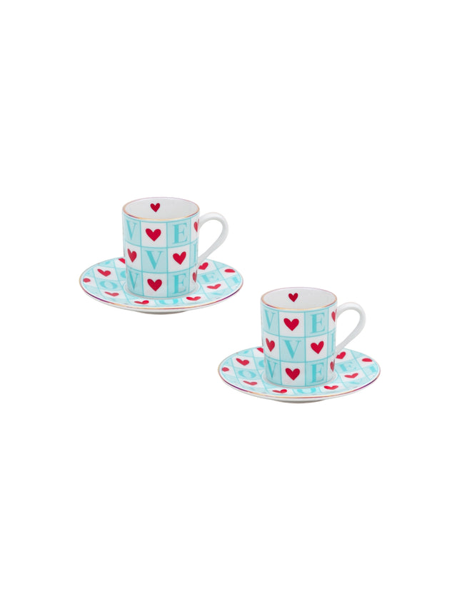 Amour Yeşil Porselen Kahve Fincanı (2'li Set)