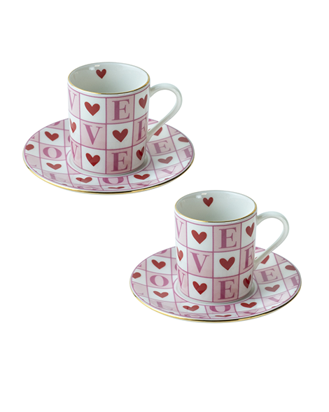 Amore (Pink) Coffee Cup (Set of 2)