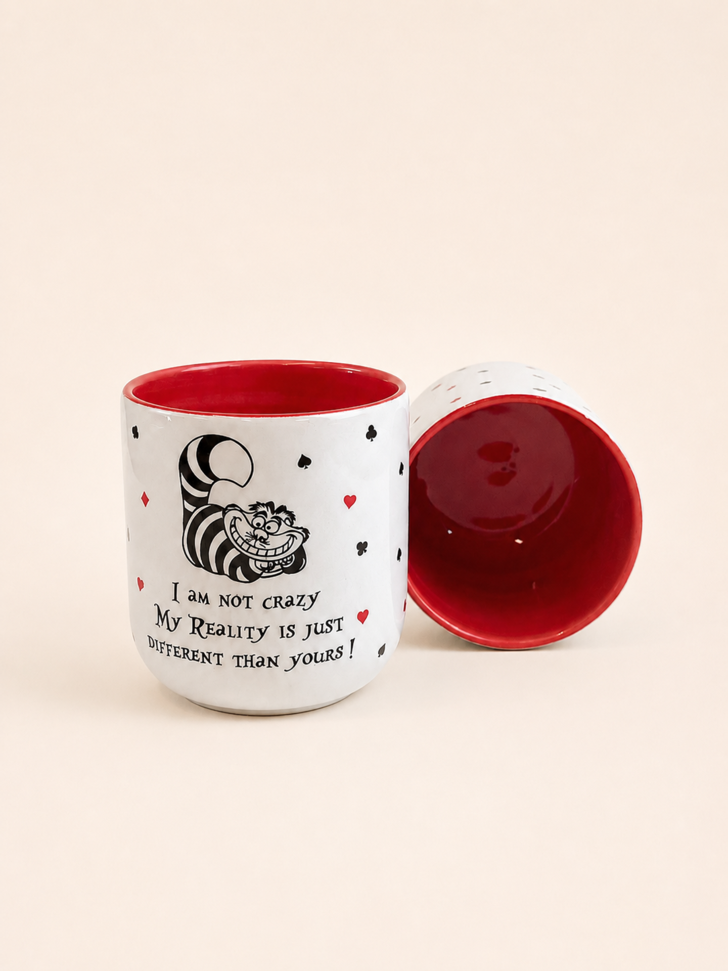 Alice in Wonderland Kulpsuz Seramik Kupa (Cheshire Kedisi)