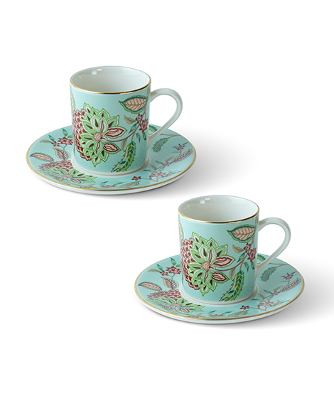Flora (Mint Green) Coffee Cup (Set of 2)