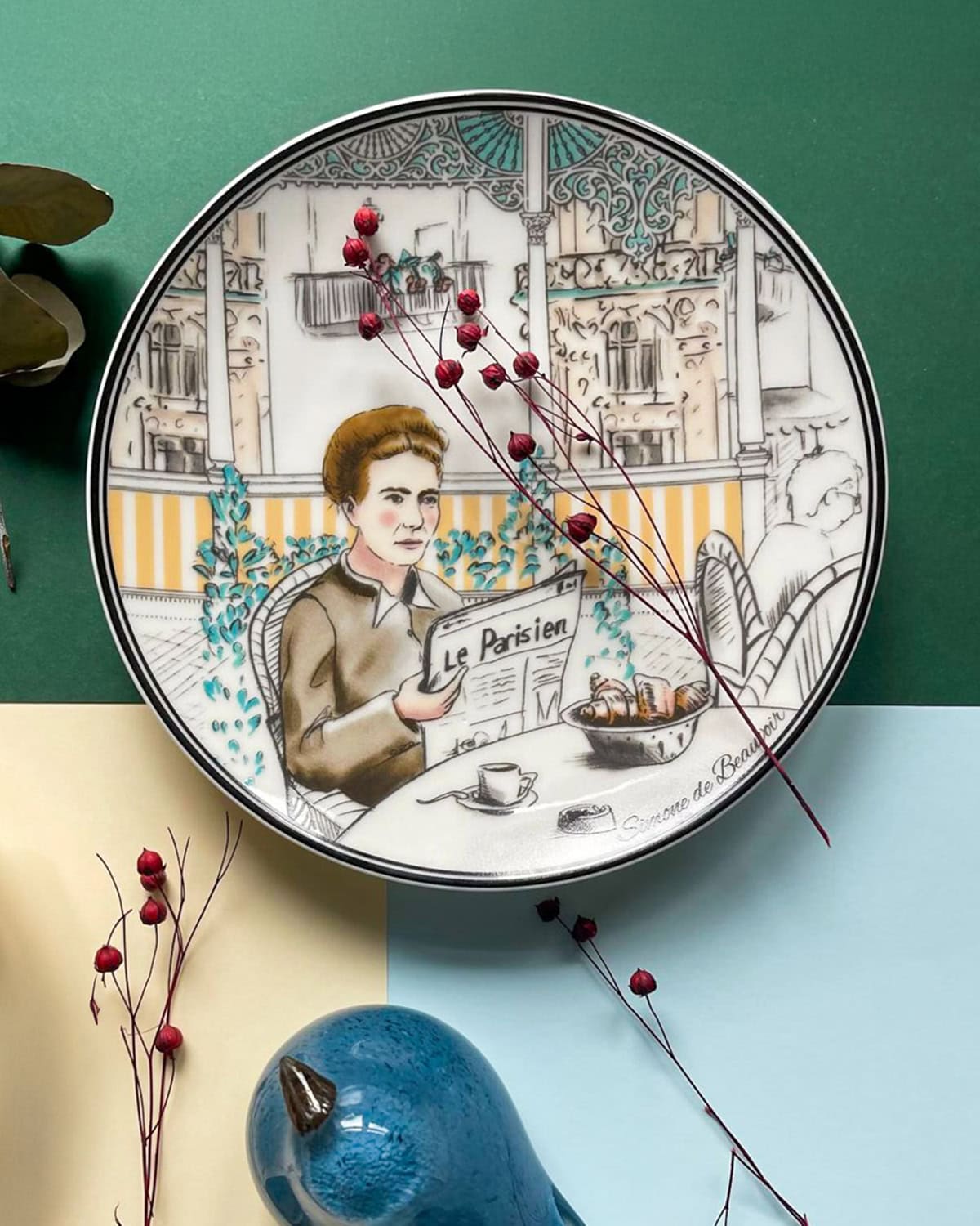 Simone de Beauvoir Porselen Pasta Tabağı
