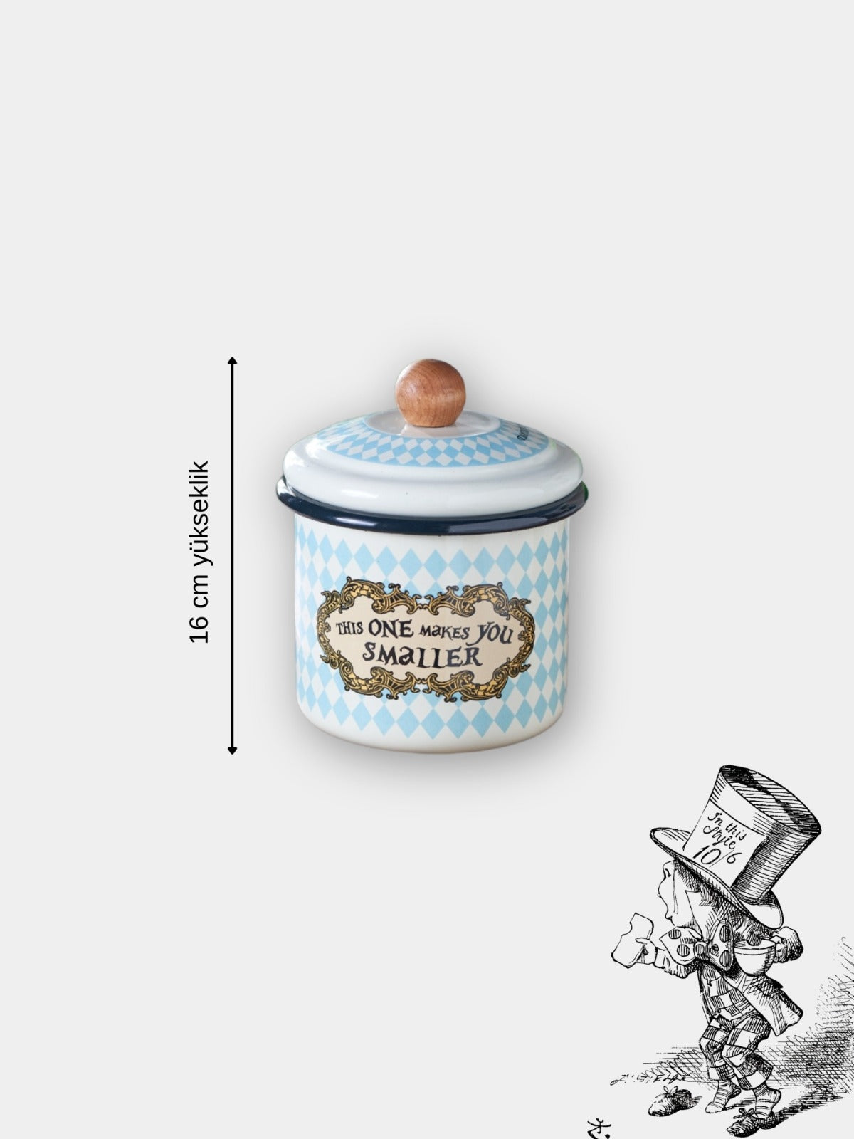 Alice Harikalar Diyarında Emaye 3'lü Kavanoz Seti