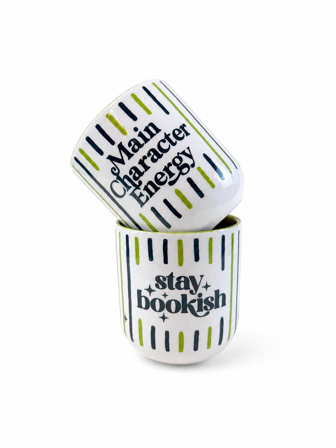 Stay Bookish Kulpsuz Americano Fincanı (Seramik)