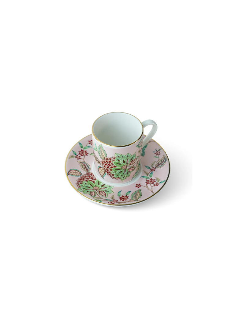 Flora Pembe Porselen Kahve Fincanı (2'li Set)