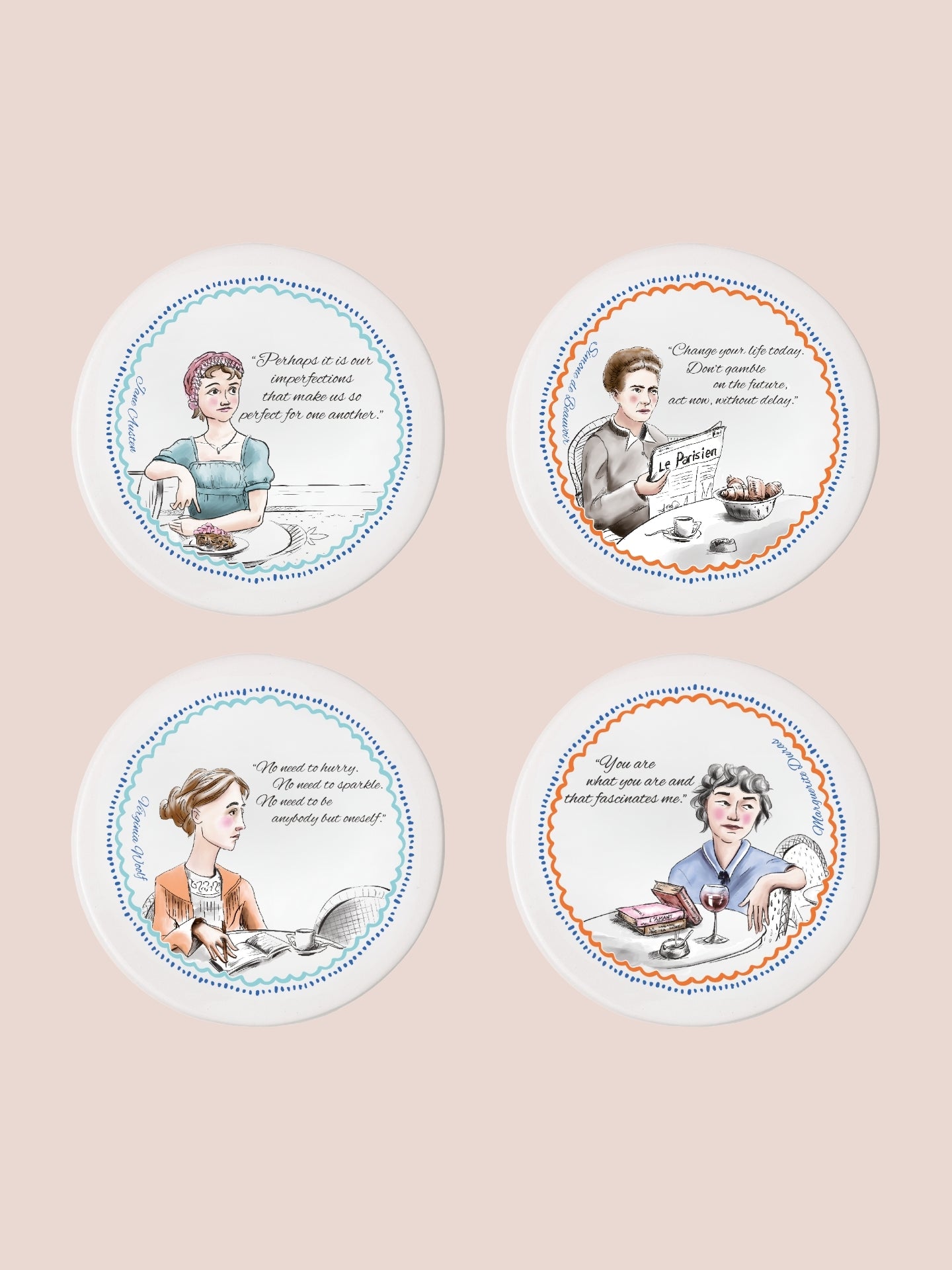 İlham Veren Kadınlar Koleksiyonu Seramik 4'lü Bardak Altlığı