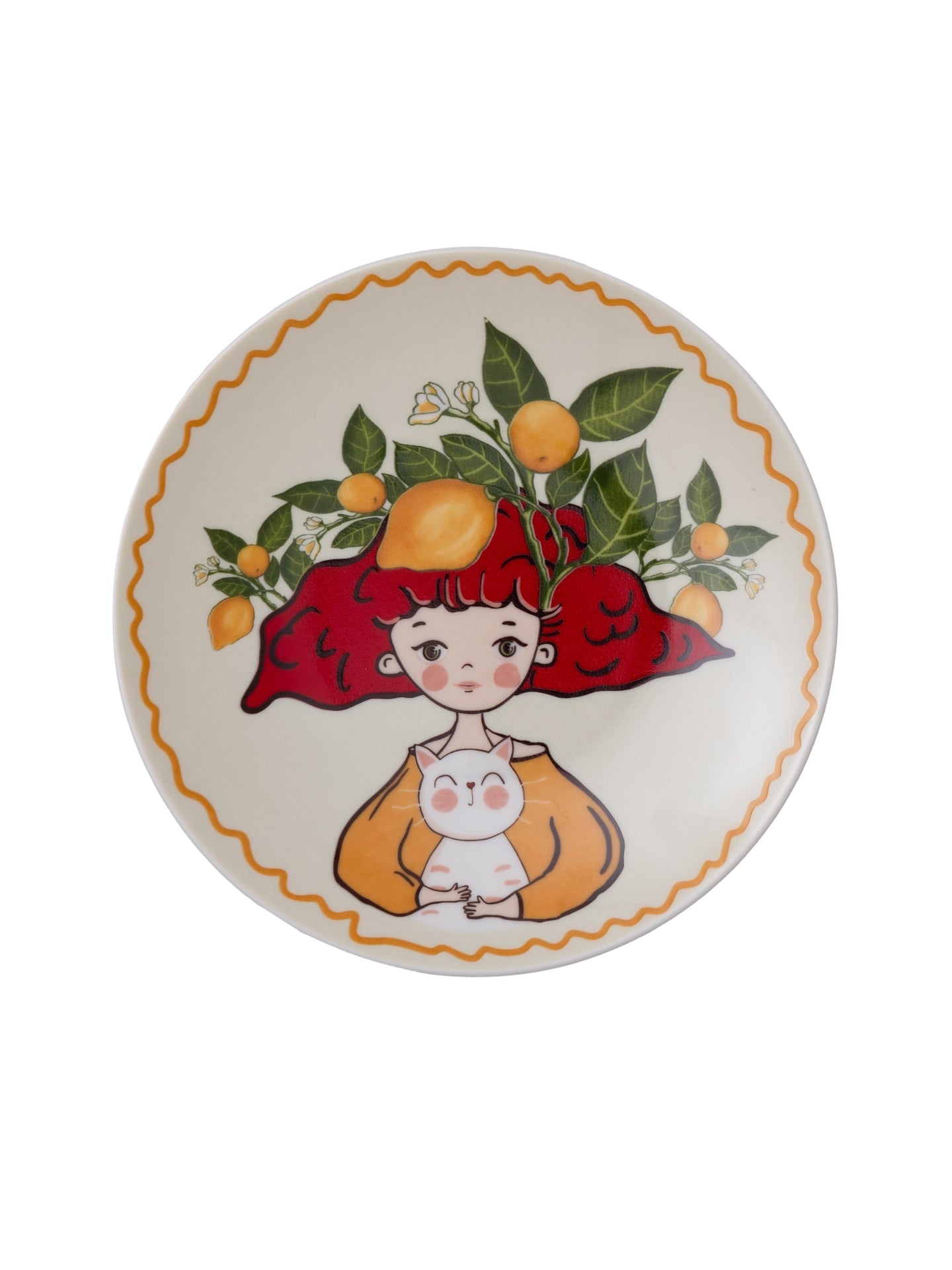 Limonlu Luna Porselen Pasta Tabağı