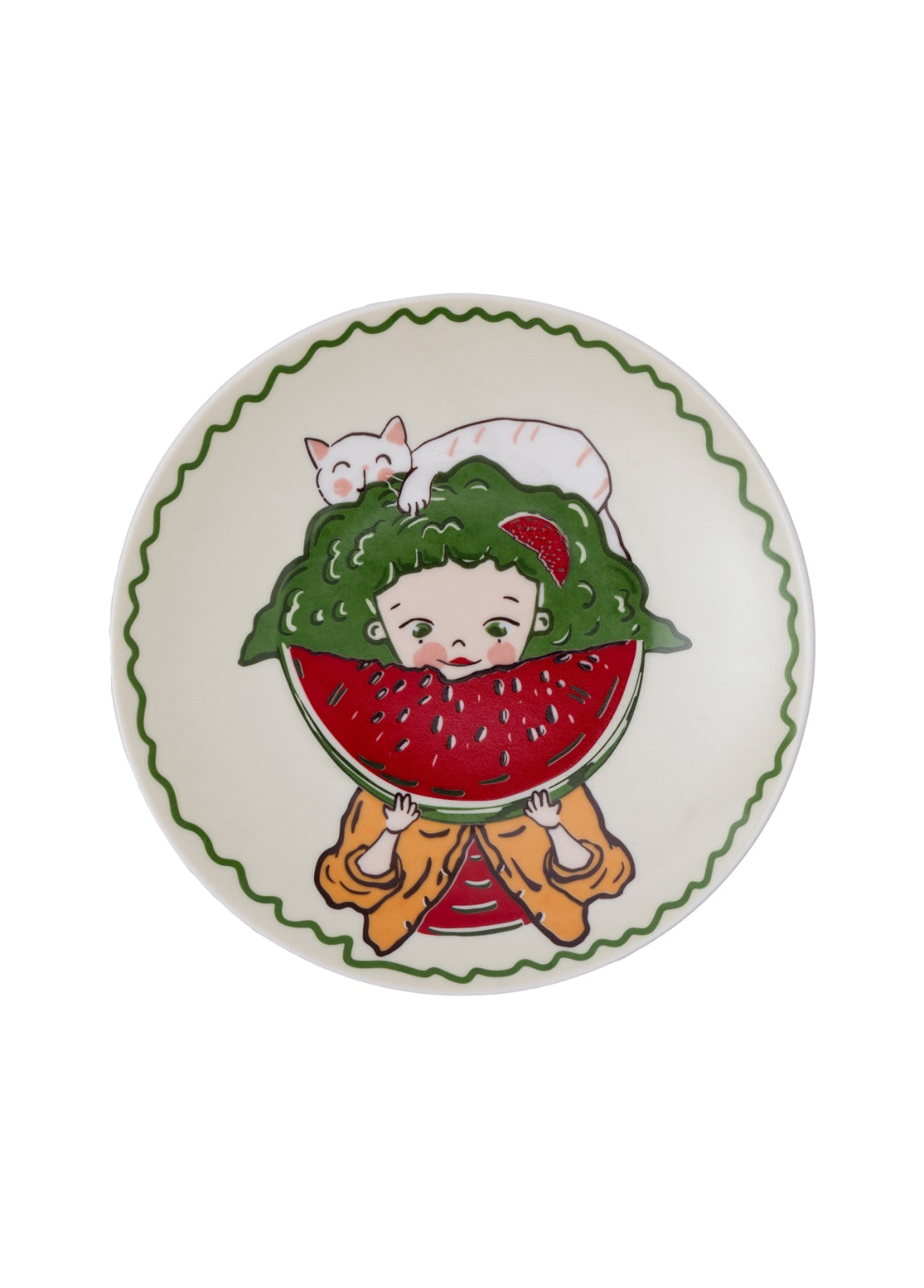 Karpuzlu Luna Porselen Pasta Tabağı