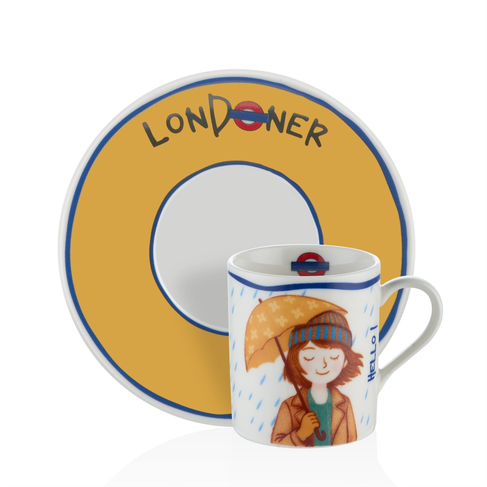 Londoner Özel Kutulu 2'li Porselen Kahve Fincan Seti