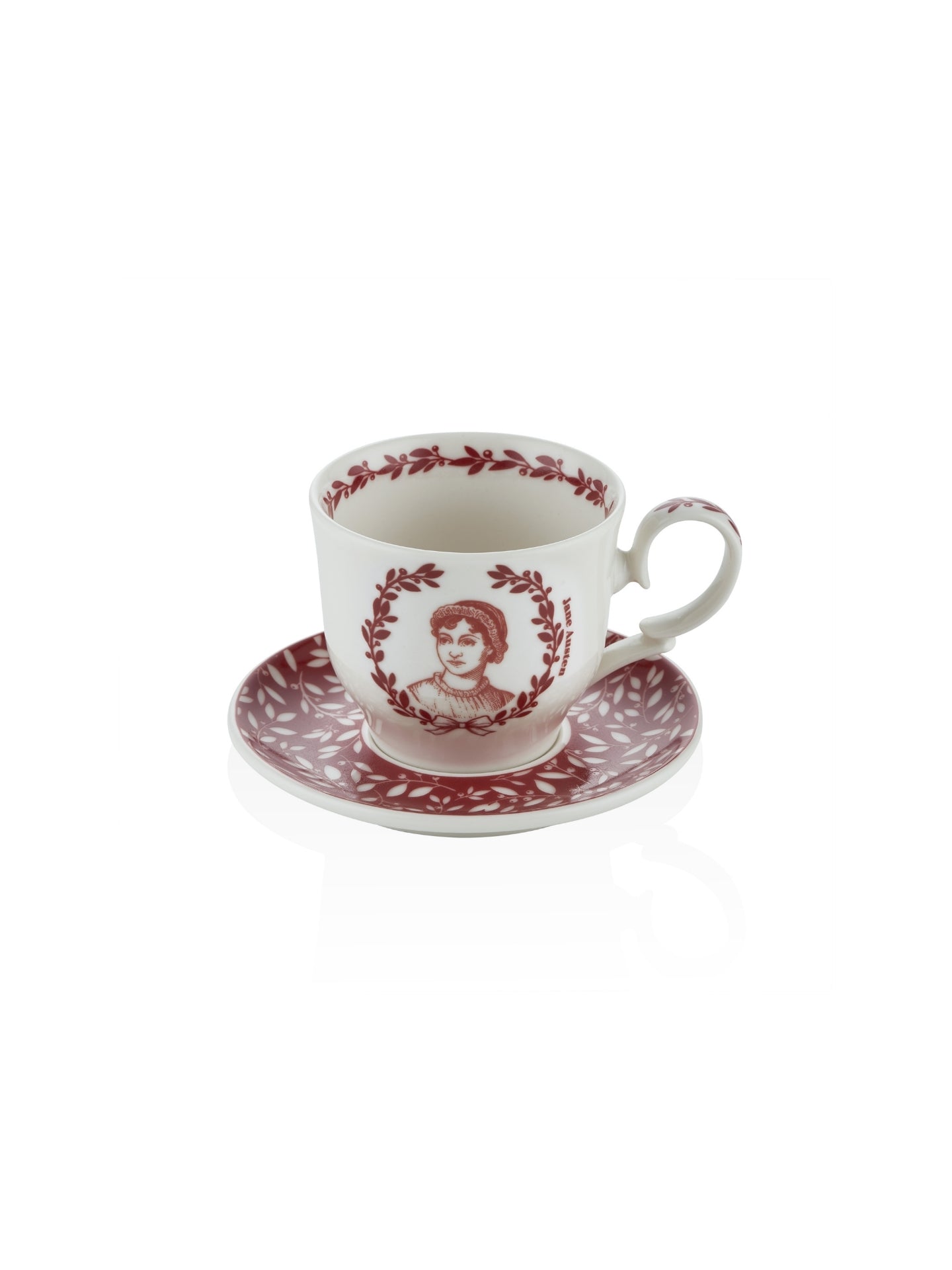Jane Austen Kırmızı Porselen Çay Seti