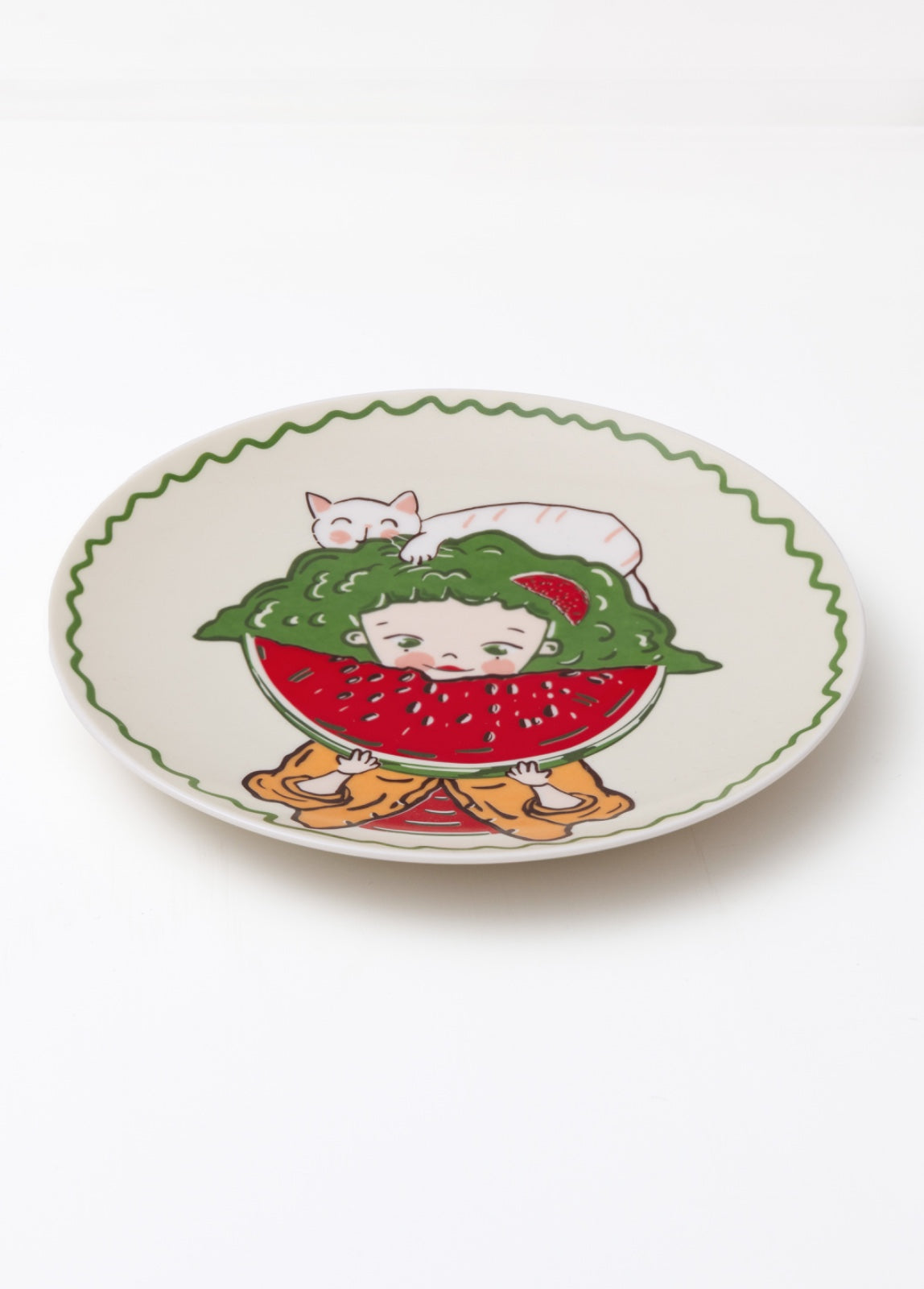 Karpuzlu Luna Porselen Pasta Tabağı