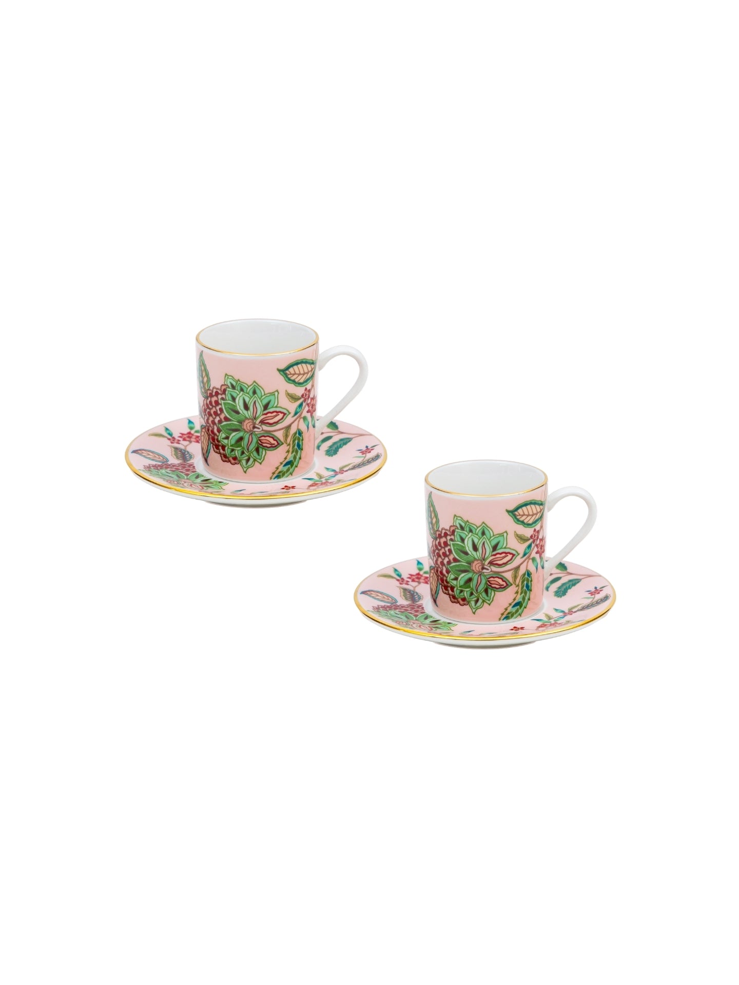 Flora Pembe Porselen Kahve Fincanı (2'li Set)