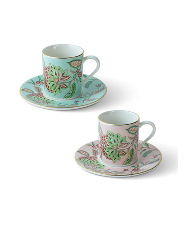 Flora Couple Porselen Kahve Fincanı (2'li Set)