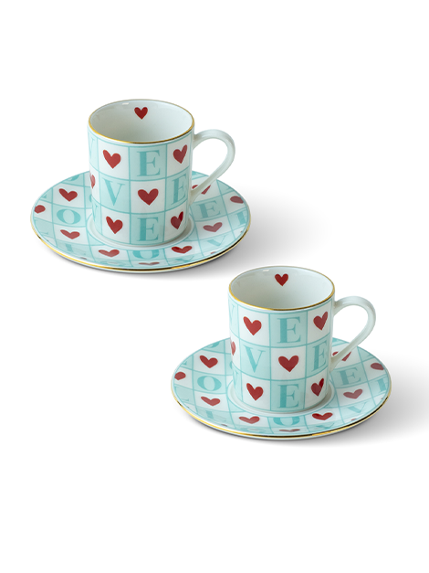 Amore (Green) Coffee Cup (Set of 2)