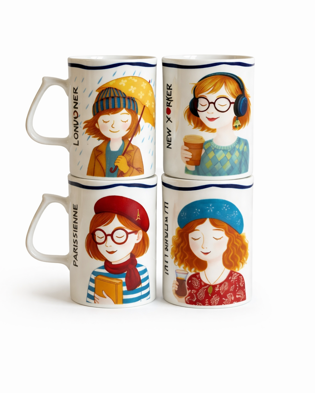 Cosmopolitan Koleksiyonu 4’lü Porselen Kupa Seti