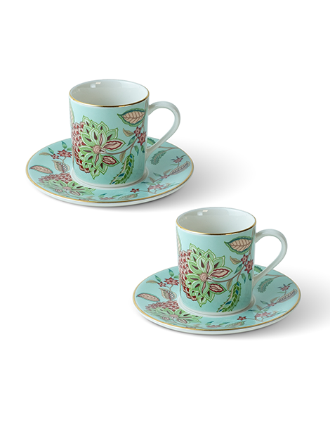 Flora (Mint Green) Coffee Cup (Set of 2)