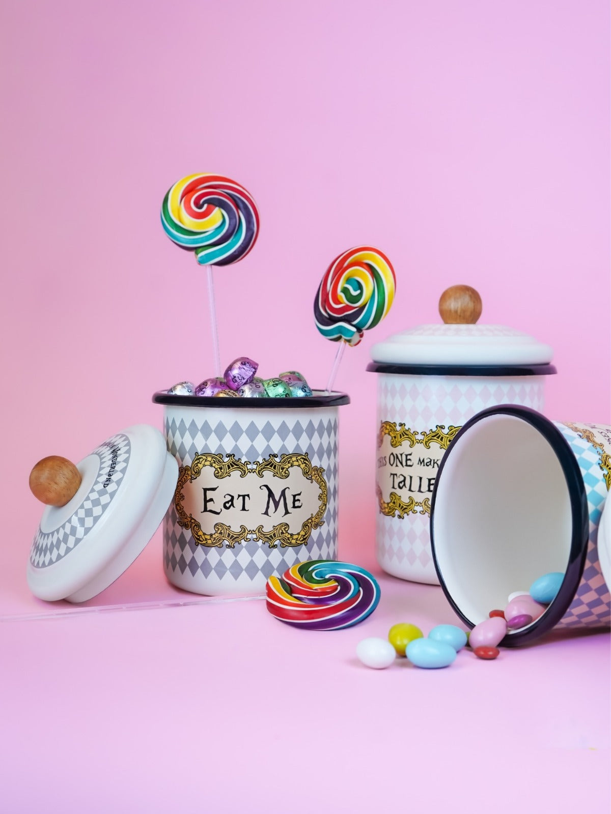 Alice Harikalar Diyarında Emaye 3'lü Kavanoz Seti