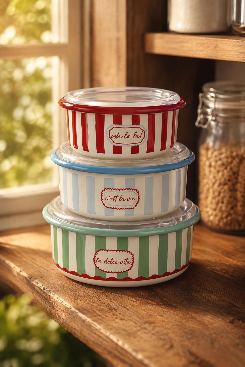 Riviera Collection Emaye 3'lü Saklama Kabı