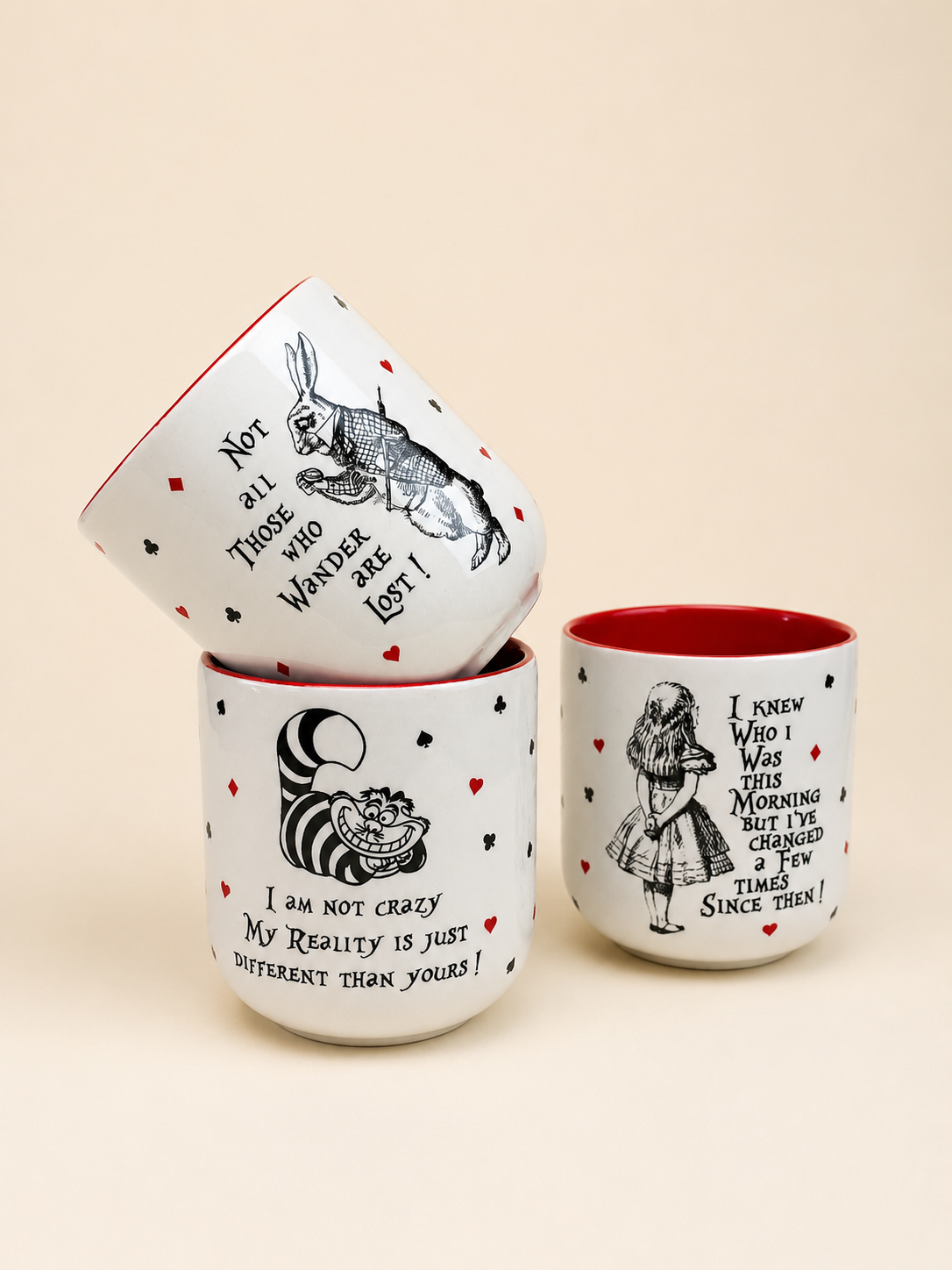 Alice in Wonderland Kulpsuz Seramik Kupa (Tavşan)