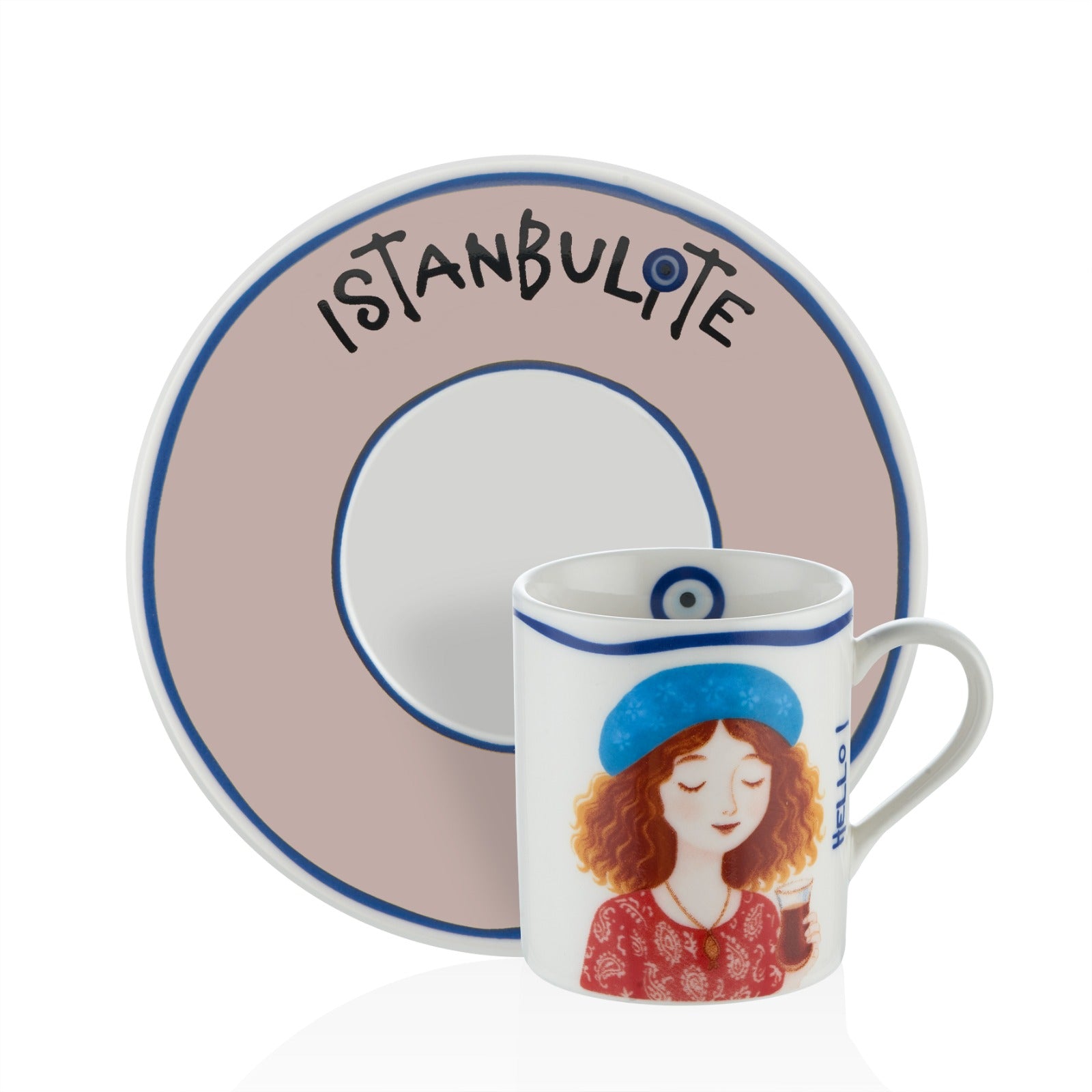 Istanbulite Özel Kutulu 2'li Porselen Kahve Fincan Seti