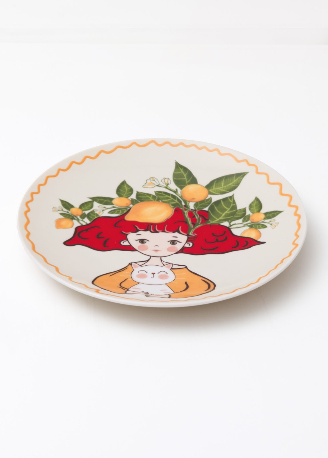 Limonlu Luna Porselen Pasta Tabağı