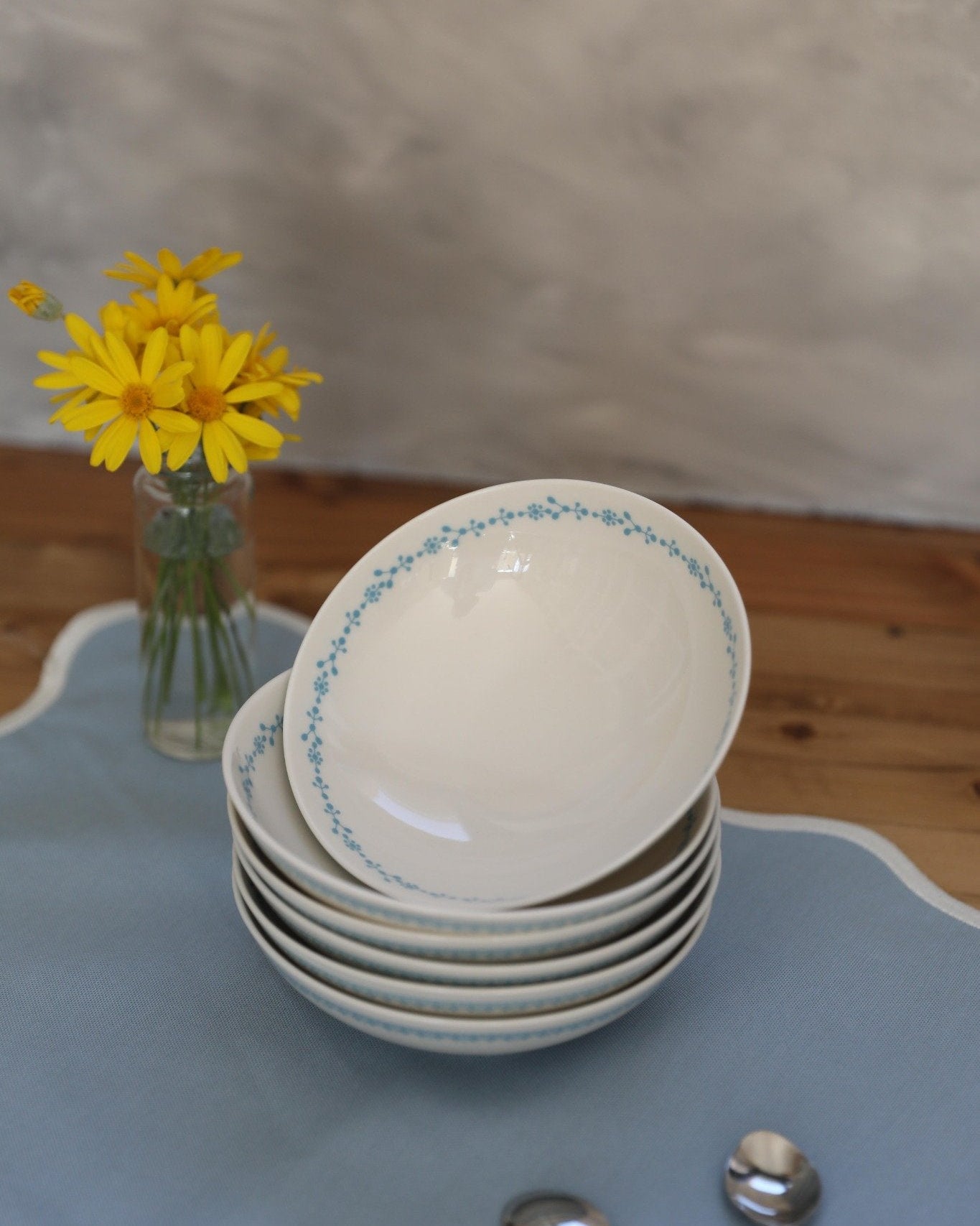 6'lı Azure Collection Porselen Kase